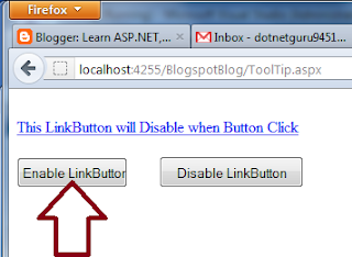 asp.net LinkButton Enable or Disable Example
