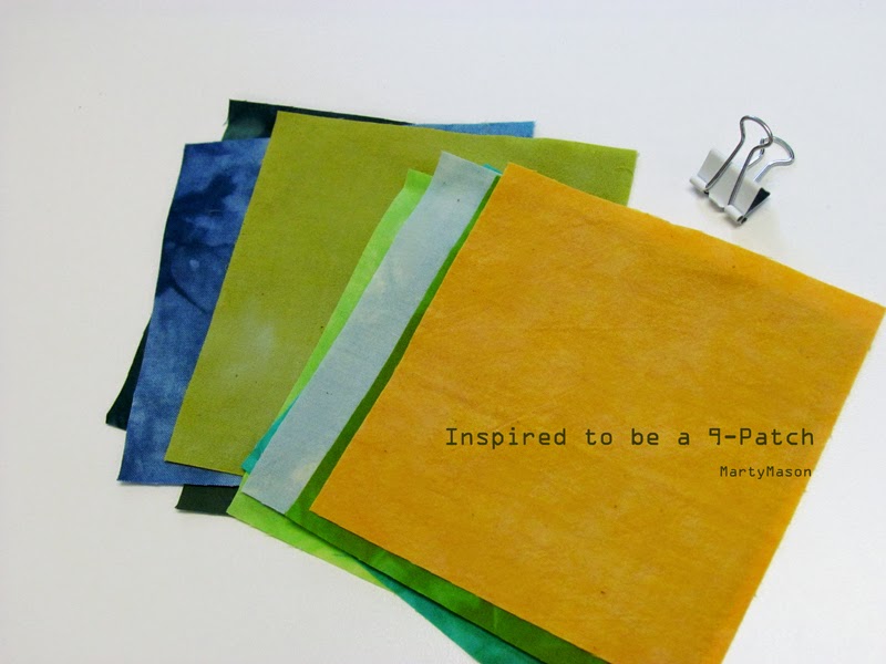 Hand-dyed fabric inspired to be a nine-patch Hand-dyed fabric inspired to be a nine-patch