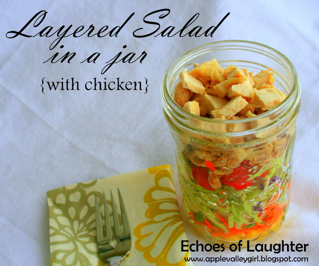 layered salad in a jar