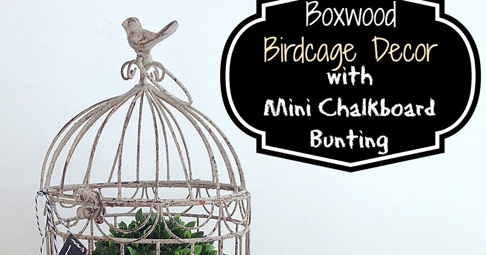 Two It Yourself Boxwood Bird Cage with Mini Chalkboard Banner (100