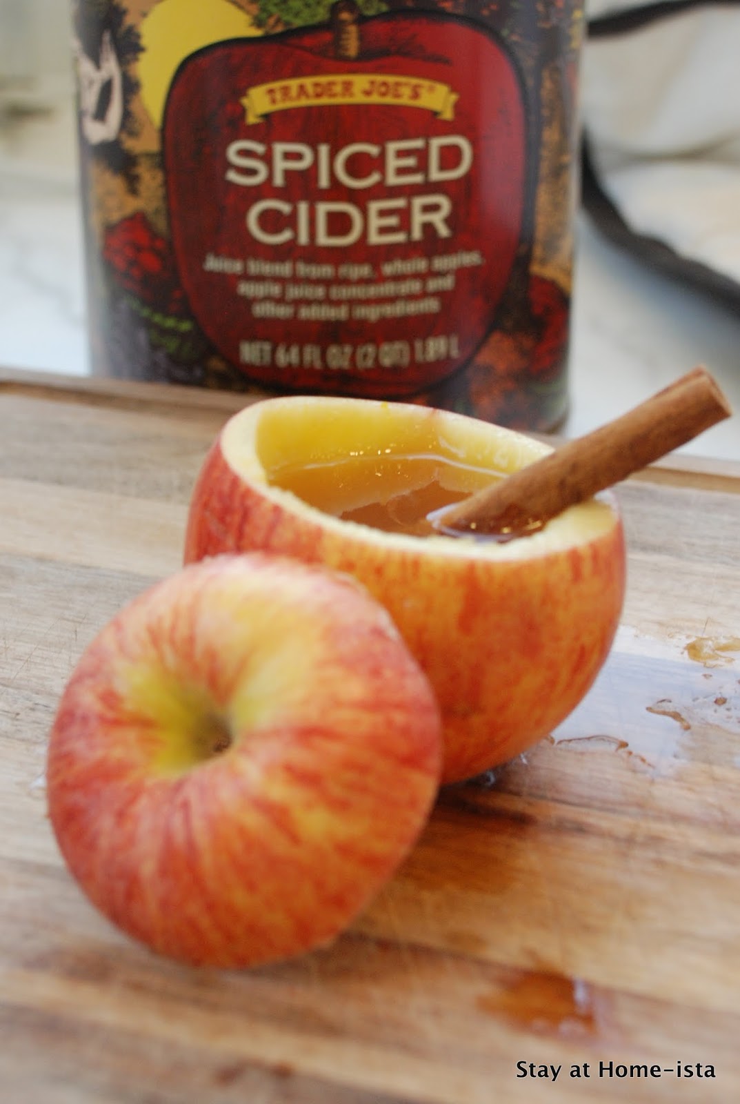 Stay at Homeista Apple Cider in an Apple Cup