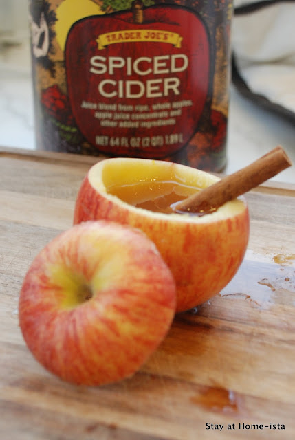 apple cups and cinnamon straws for apple cider drinks