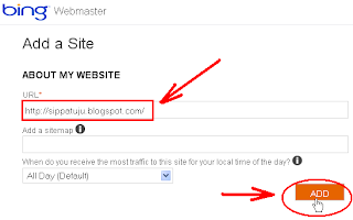 Masukkan URL Blog Gambar Cara Verifikasi Blog Ke Bing Webmaster