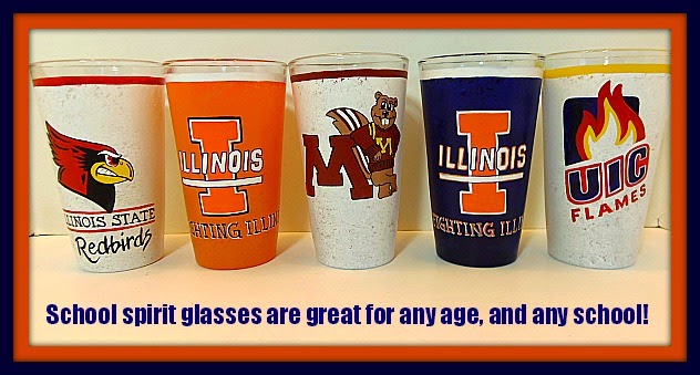 School Spirit painted everyday glasses College logo painted everyday glasses