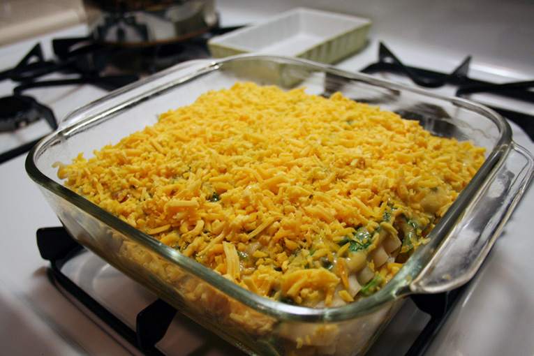 Cheddar Chicken Lasagna eatTALK food for blog