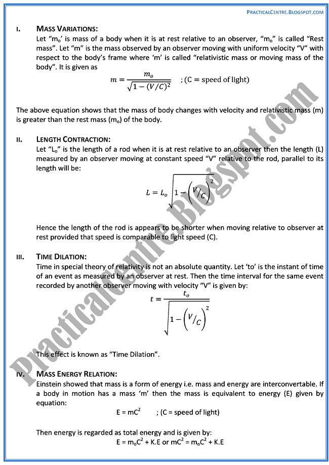advent-of-modern-physics-Theory-Notes-Physics-12th