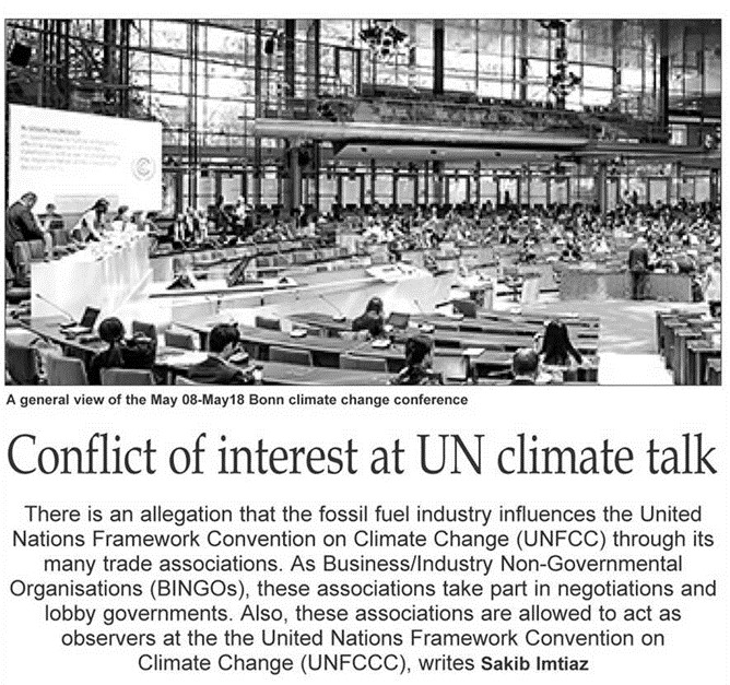 Conflict of interest at UN climate talk