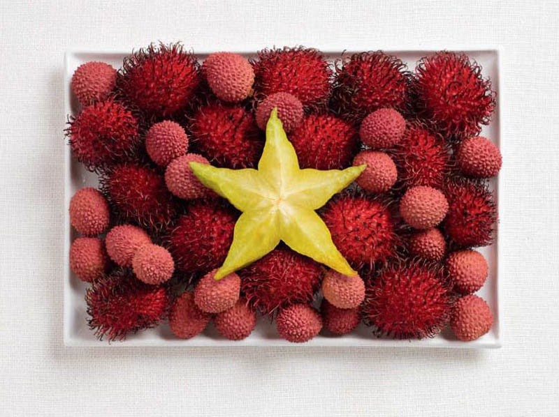 Vietnam Flag  (Rambutan, lychee, starfruit)