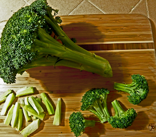 Broccoli on Cutting Board