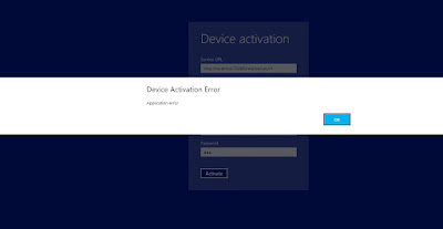 AX 2012 Modern POS error: "Device Activiation Error Application Error"
