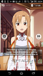 Asuna w aplikacji Wake Me Up Asuna