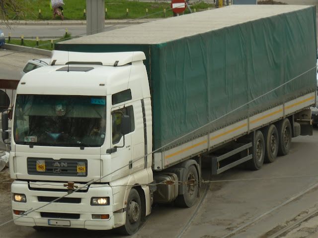 IMAN TG 460 A XXL 4x2 White Truck + Green Curtain Trailer
