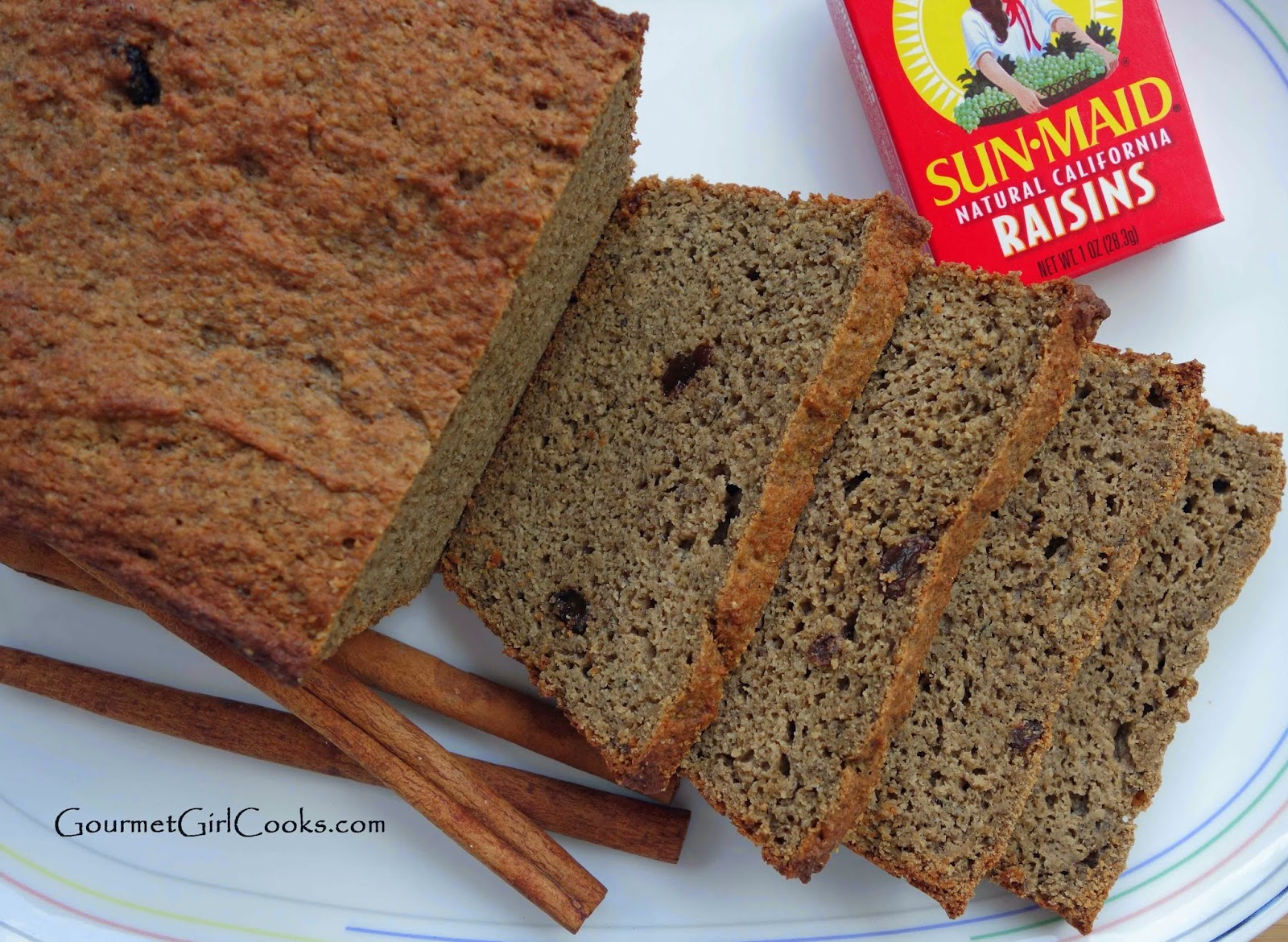Gourmet Girl Cooks Cinnamon Raisin Bread Low Carb & Grain Free