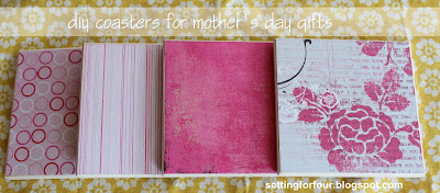 Learn how to make these beautiful Gift DIY Coasters - they are so easy to make with Mod Podge and scrapbook paper! Make a set for your home and for gifts! They make fabulous hostess gifts, Mother's Day, birthday, Christmas gifts and stocking stuffers!