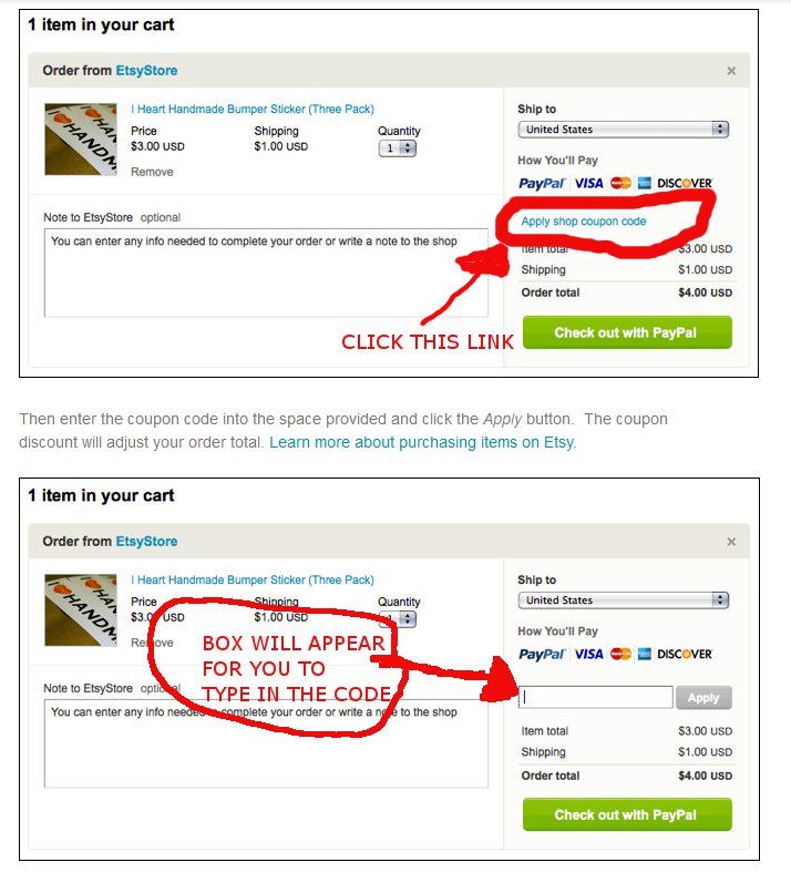How To Use Coupon Codes on Etsy NKP designs