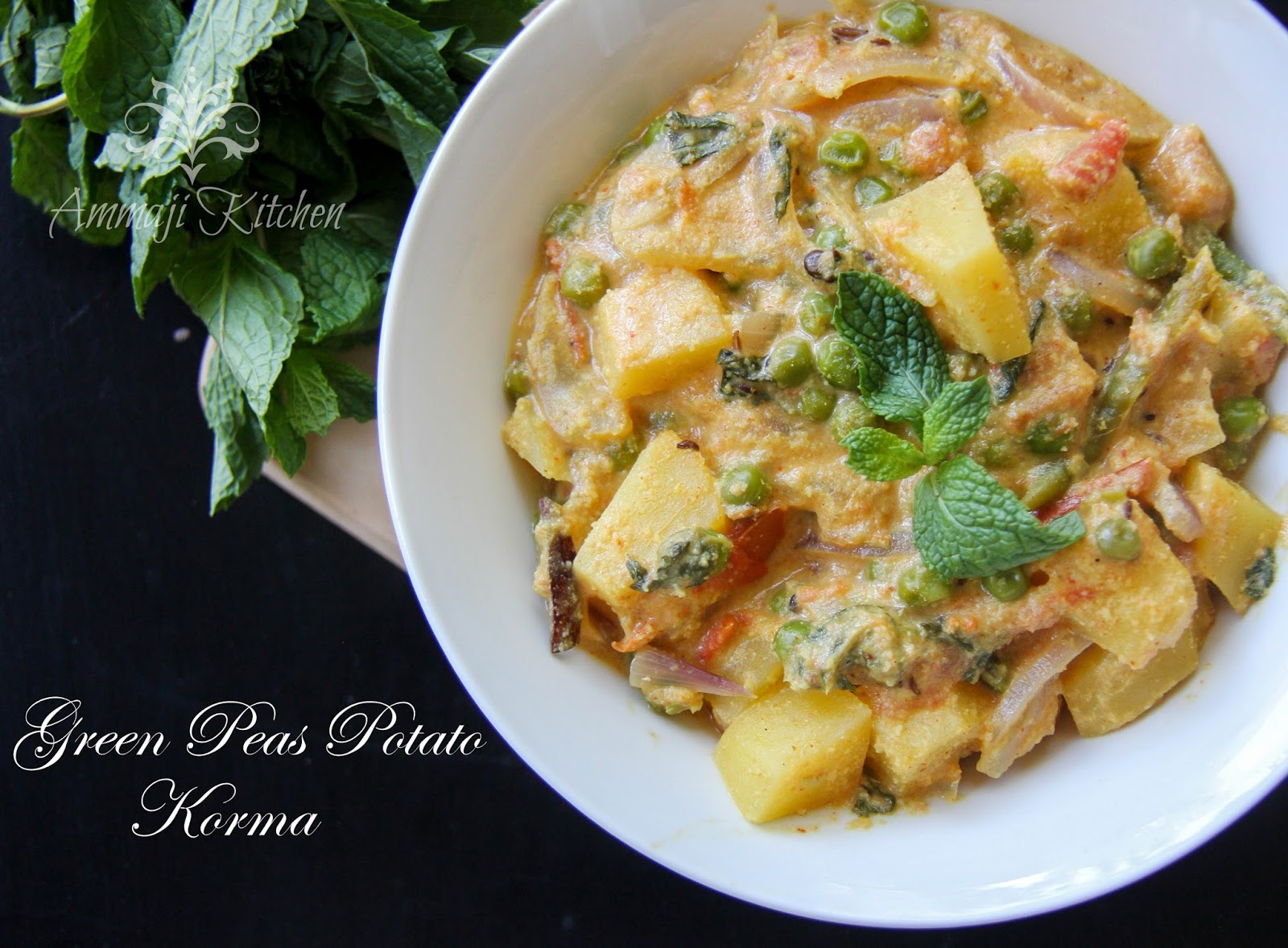 Potato Peas Kurma Indian Food Recipes Ammaji Kitchen