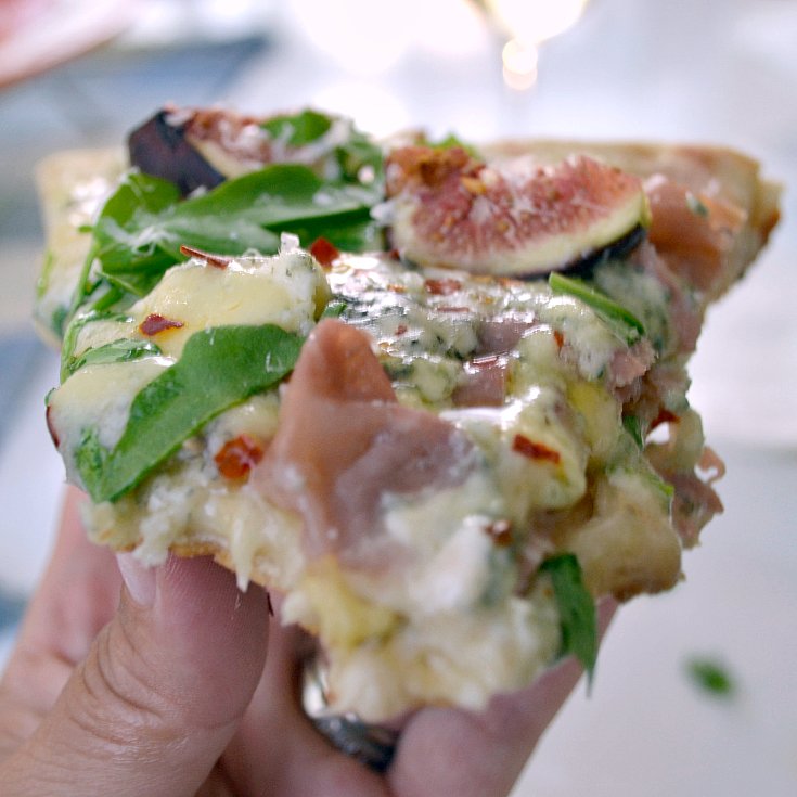 The Foodie Couple Fig, Prosciutto and Blue Cheese Pizza