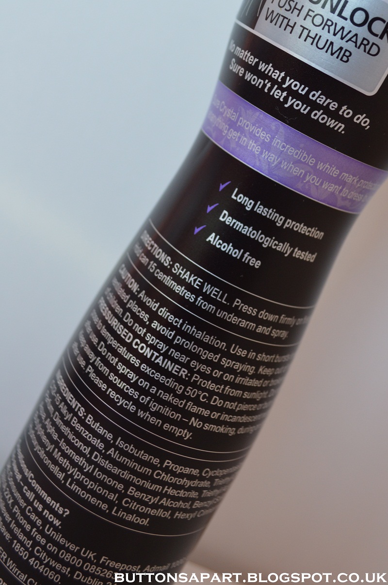 Buttons Apart sure women crystal clear diamond 48h active anti