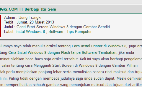 Membuat Huruf Besar Sekali di Awal Postingan Blog