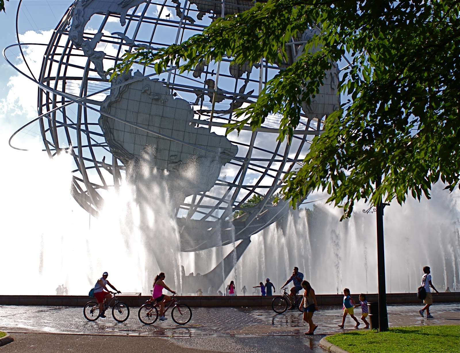 NYC ♥ NYC Cooling Off Beneath The Unisphere (And The Rainbow) In Queens