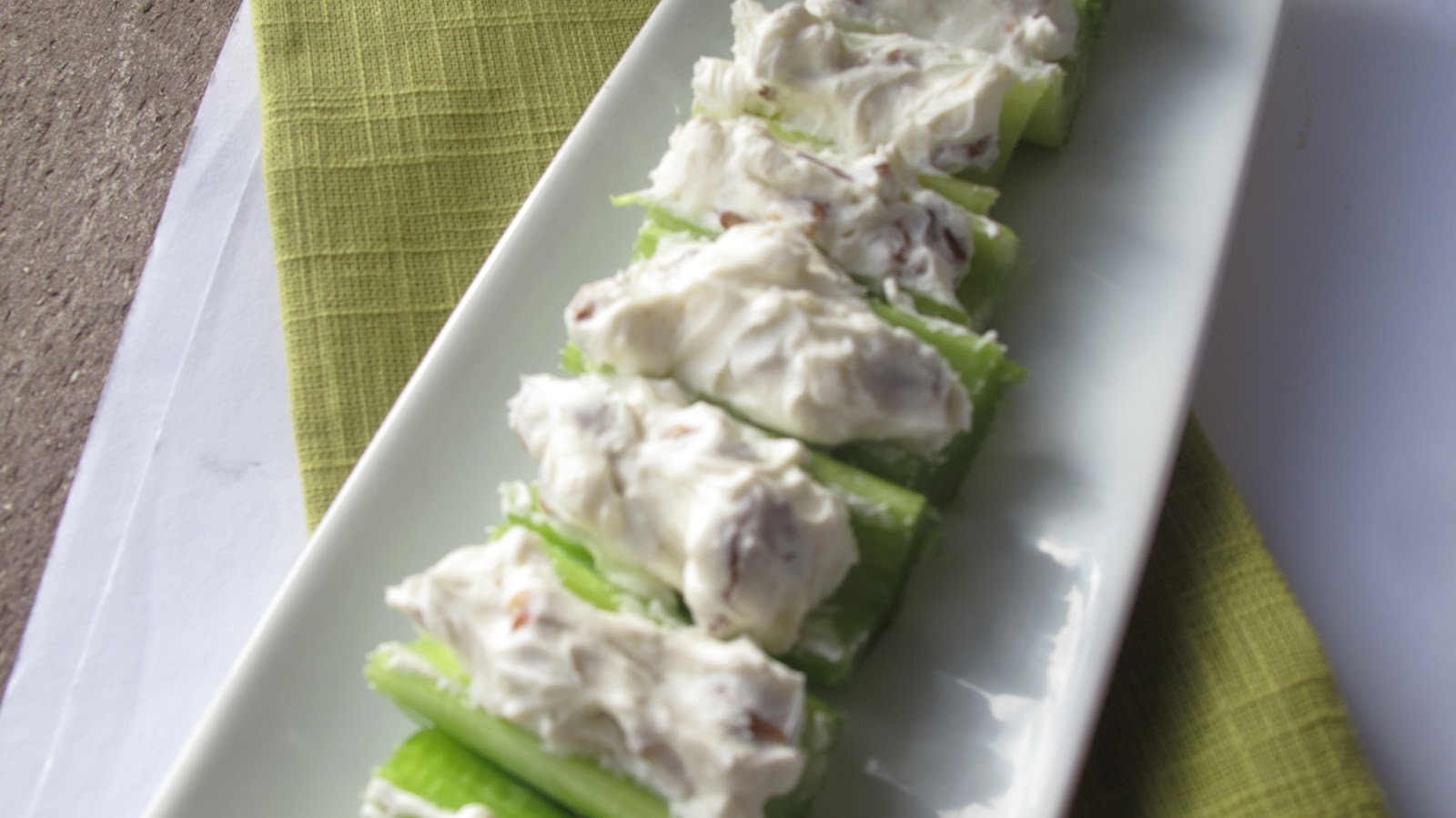 Red Couch Recipes Cream Cheese and Pecan Stuffed Celery