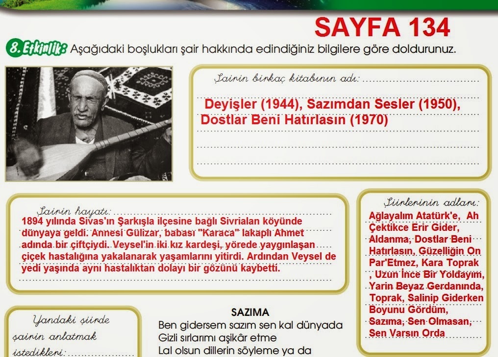 sofi hoca odev sitesi ders ve calisma kitabi cevap anahtari meb yayinlari 7 sinif turkce calisma kitabi sayfa 134 ile sayfa 150 arasindaki sayfalarin cevaplari