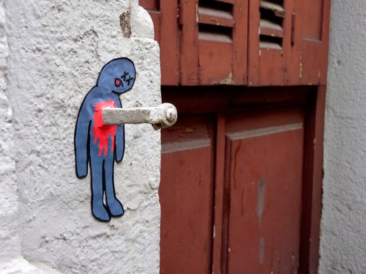 5 incredible funny street art works by french artist OakOak