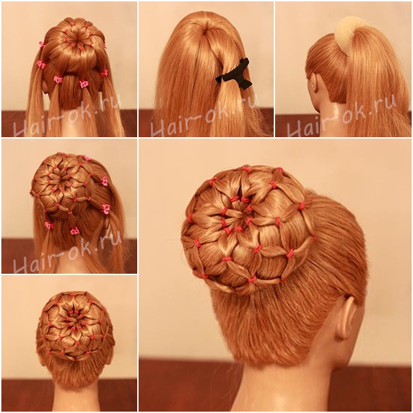 Cute Bun, Simple Tutorial | Flower Bun Hairstyle Complete ...