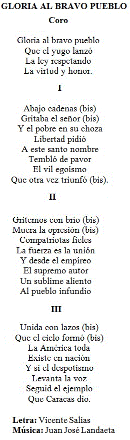 HIMNO DE LA REPÚBLICA BOLIVARIANA DE VENEZUELA