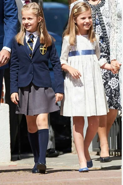 King Felipe VI of Spain, Queen Letizia of Spain, King Juan Carlos of Spain, Queen Sofia of Spain and Princess Leonor of Spain and Princess Sofia of Spain 