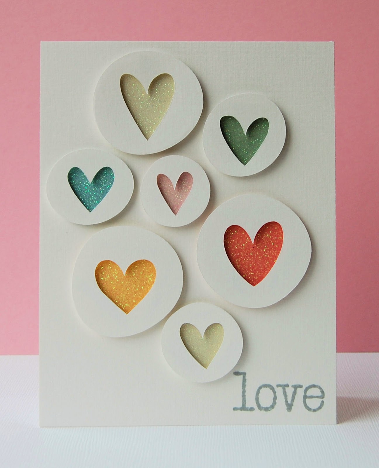 Love Hearts handmade card by Ang Mansfield of Paper and Ribbons