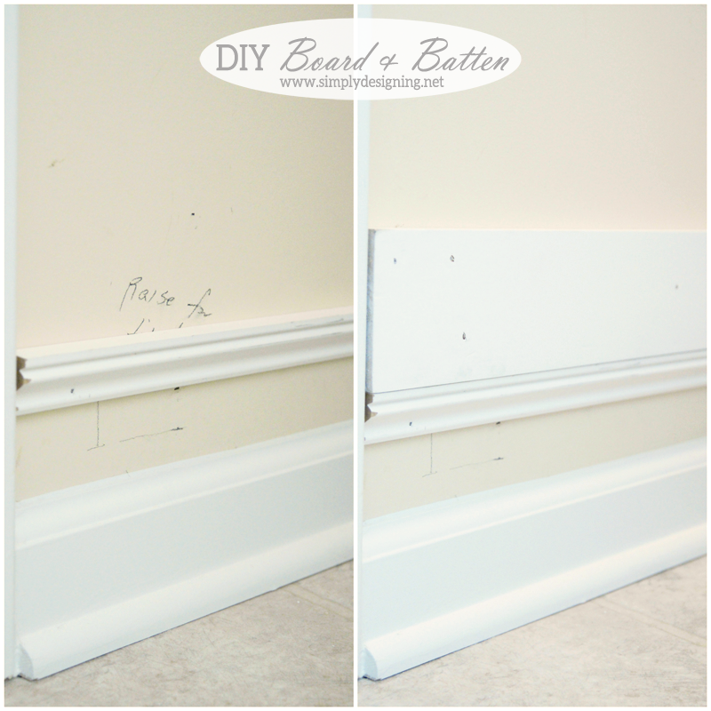 installing trim a few inches above Baseboards to heighten them