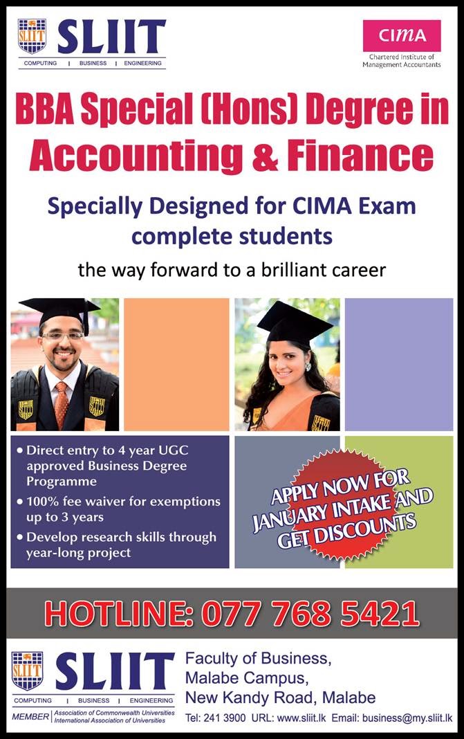 BBA Special (Hons) Degree in Accounting and Finance SLIIT Career