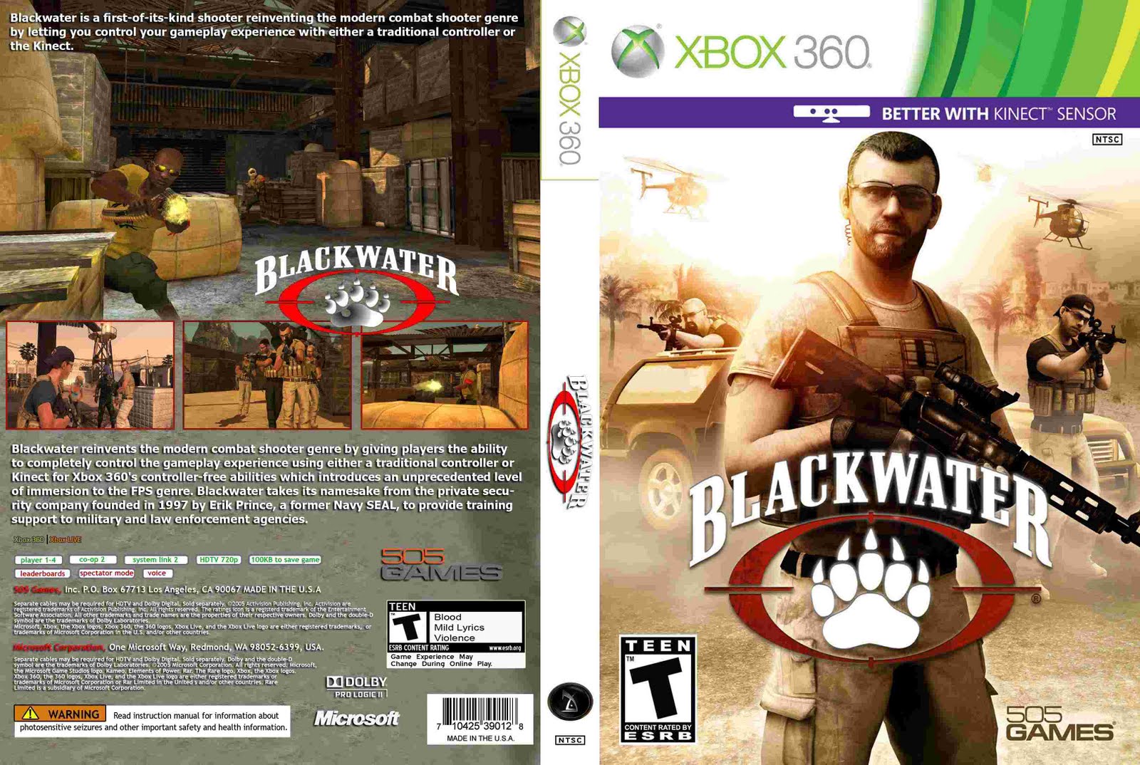XBOX 360 BAIXAKI Blackwater KINECT
