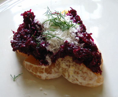 Shredded Beet, Dill and Coconut Salad