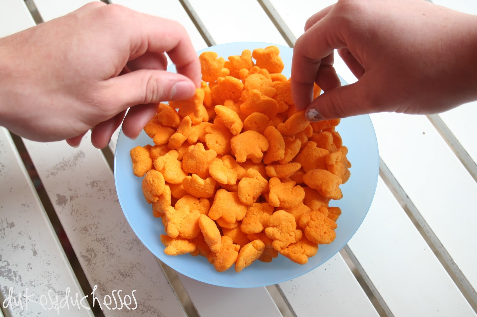 A Fishing Playdate Party Snack with Goldfish Puffs Dukes and Duchesses