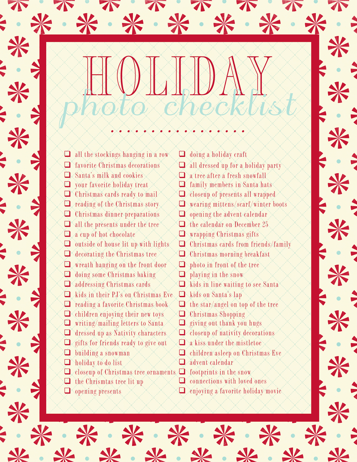 {southern bliss blog} {Holiday Photo Checklist}