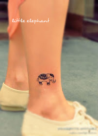 cute little elephant tattoo on the ankle