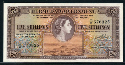 Bermuda currency shillings pictures images Queen Elizabeth on world banknotes