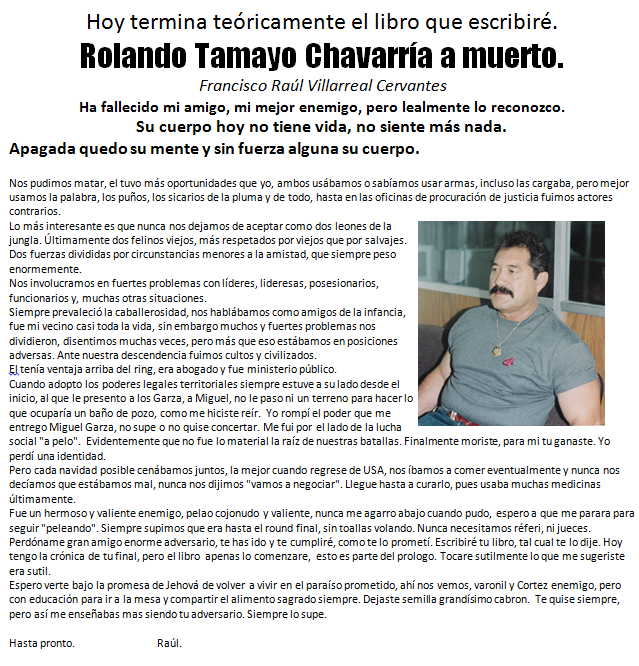 Rolando Tamayao Echeverria Ha Muerto