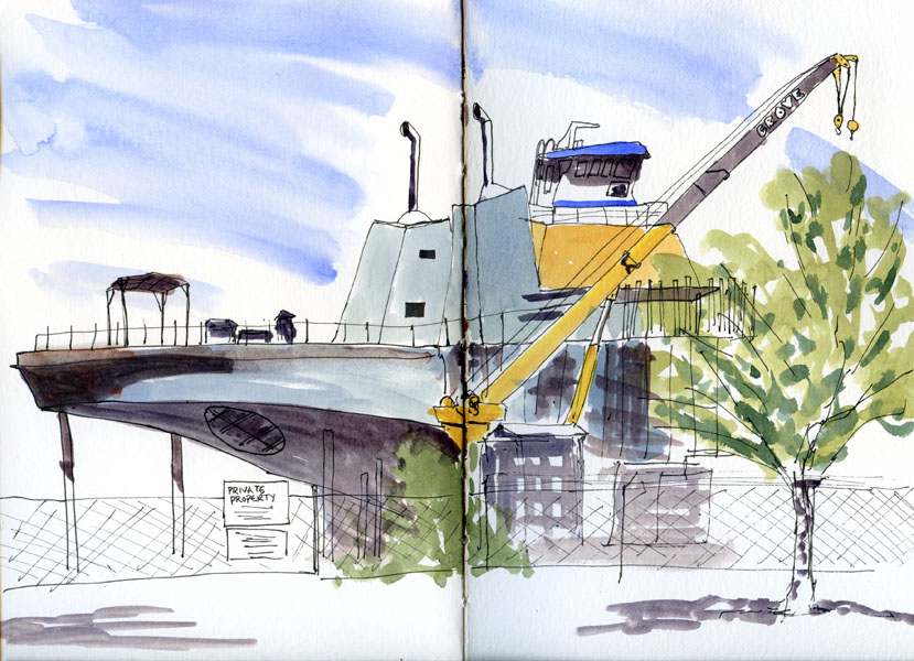 Urban Sketchers Seattle A Tug At The Center Of The Universe