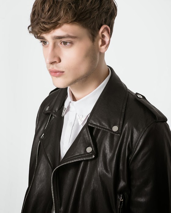 6 Moda zara jackets 2014 for men FAUX LEATHER BIKER JACKET