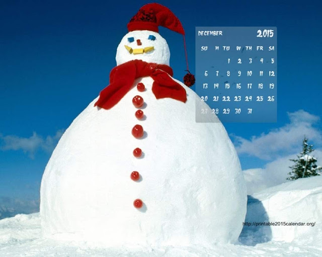 December 2015 Blank Christmas Calendar