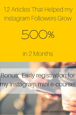 12 Articles That Helped My Instagram Followers Grow by 500% in 2 Months | Sarah Smirks | Keywords:  instagram, social media