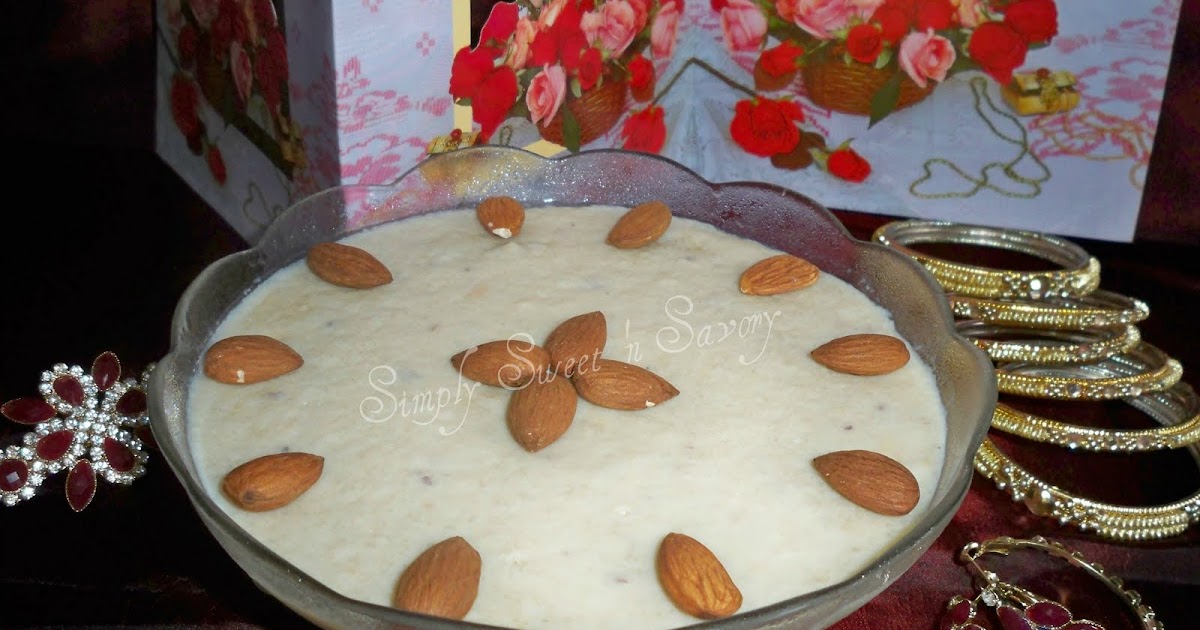 Simply Sweet 'n Savory Eid Greetings & Firni ( Rice flour & Milk Pudding )
