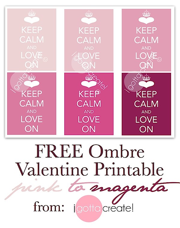 Love these ombre Keep Calm and Love On printables for your #valentine, #wedding or more! | from I Gotta Create!