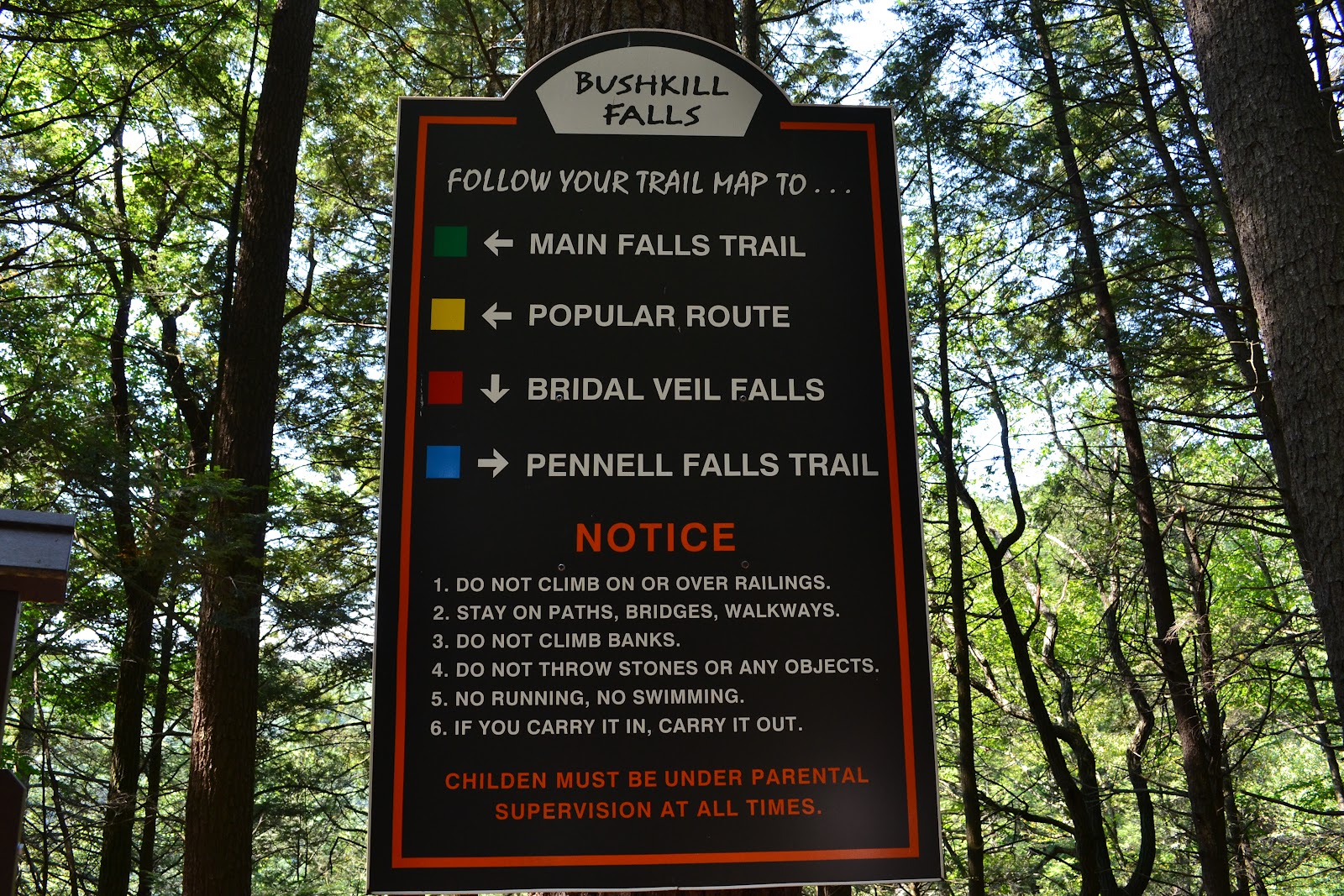 Bushkill Falls Trail Map Nanda & Nathan The Travellers: Bushkill Falls -- The Niagara Of Pennsylvania