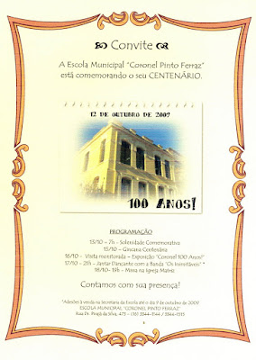 Cem anos da Escola Municipal “Coronel Pinto Ferraz”