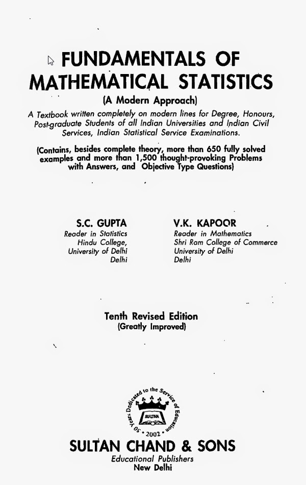 fundamental of mathematical statistics