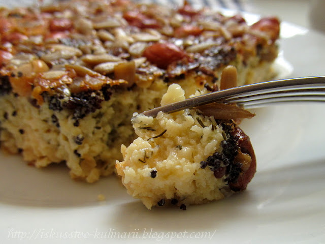 Творожно-сырная запеканка с орехами и семечками
